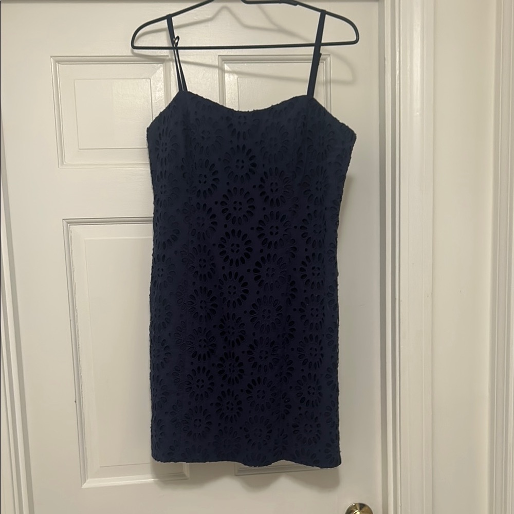 Lilly Pulitzer Navy Eyelet Midi Dress
